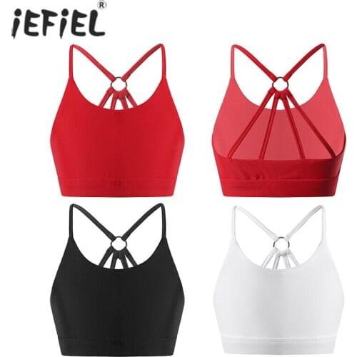 Kids Cotton Sports Bra Push Up Running Bra Tops Girl Camisole Seamless Underwear Training Puberty Sports Yoga Gym Ballet Bras