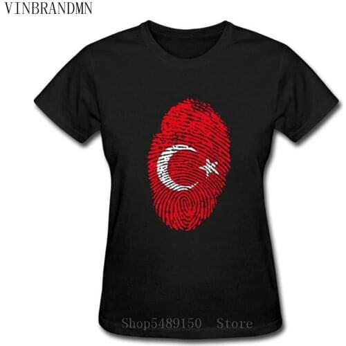 Turkey Fingerprint Design Women Hipster T Shirt Cotton Summer Romantic City Short Sleeve Funny Turkish Flags T-Shirt Lady Tshirt