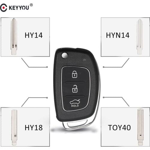 KEYYOU 3 Button Folding Flip Remote Key Shell Case Smart Car Key Fob Uncut Blade For Hyundai i10 i20 i30 i35 i40 IX45 Genesis