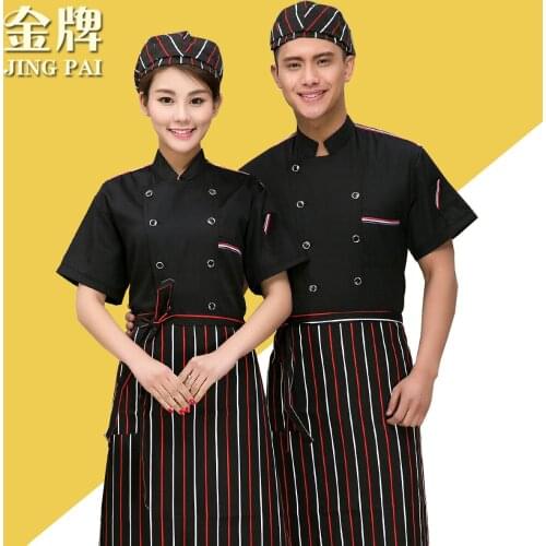 Summer Short-sleeve Chef Overalls Chinese and Western Chef Uniform Female Short-sleeve Chef Costume Cake Work Wear B-6144