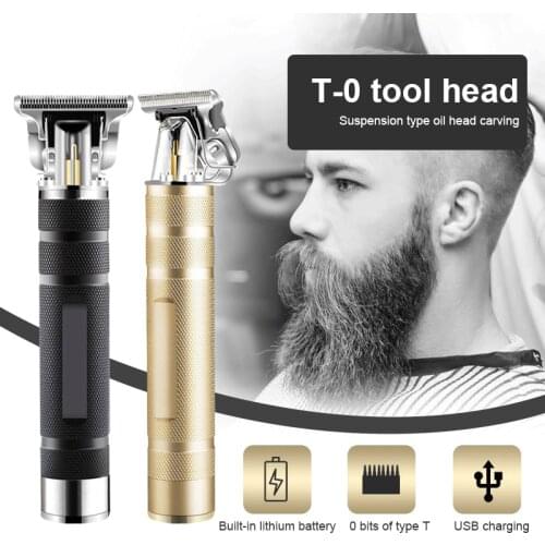 1Set USB Hair Clipper Rechargeable Barber Hair Trimmer Rechargeable Electric Clippers Cordless T-blade Baldheaded Detailed Men