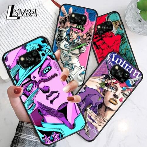 JoJo bizarre adventure For Xiaomi Poco C3 M3 M2 X3 NFC X2 F2 Pro F1 F3 Mi Play Mix 3 A2 Lite A1 6 5X Black Soft Phone Case