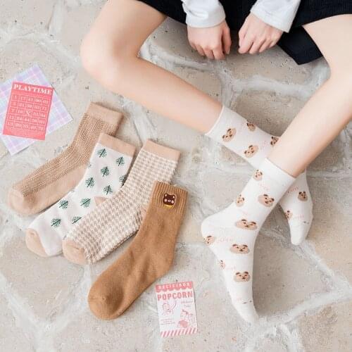 NEW Women Fashionable Cute Cartoon Cotton Japanese Korean Socks Christmas Kawaii Bear Sailor Harajuku Slouch Streetwear Female