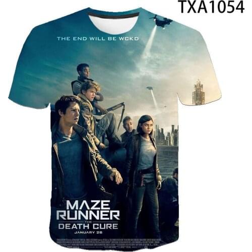 2020 New Summer 3D T Shirts The Maze Runner Fashion Streetwear Boy girl Kids Casual Men Women Children Printed Cartoon Tops Tee