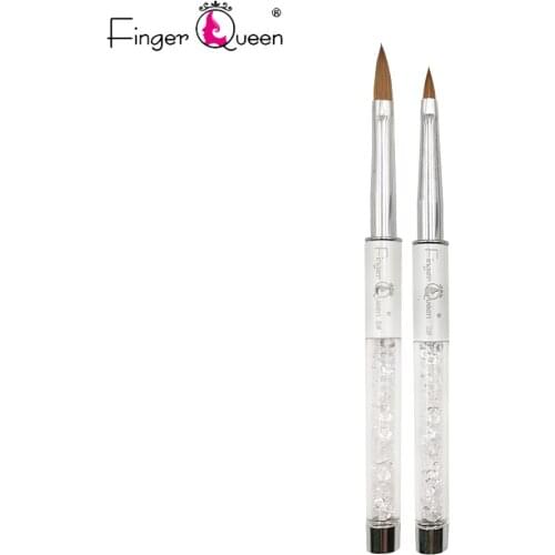 2021 New Kolinsky Nail Brush Rhinestone Acrylic Rod White Nail Brush DIY Design Special Painting Brush For Professional Salon