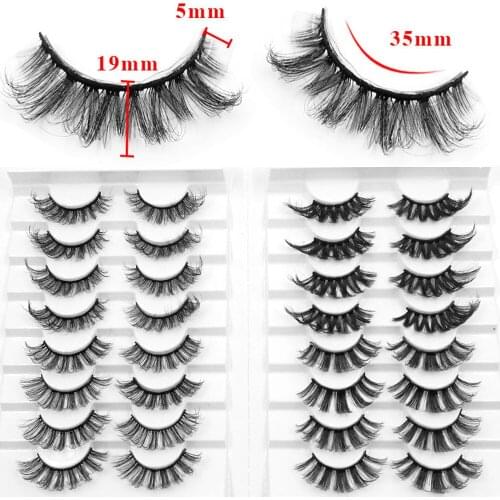 NEW 5/16pairs 100% Real Mink Eyelashes 3D Natural False Eyelashes Mink Lashes Soft Eyelash Extension Makeup Kit Cilios
