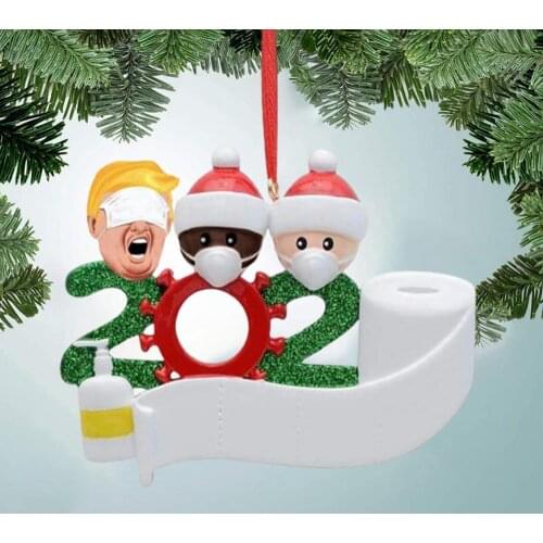 Happy New Year Christmas Ornaments Christmas Cartoon Doll Figurine with Face Cover Xmas Tree Pendant Party Decor
