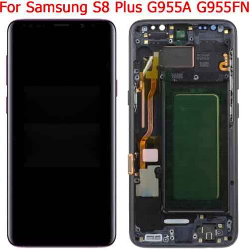 Original S8+ Screen For Samsung Galaxy S8 Plus Display With Black Frame 6.2" SM-G955F G955FD LCD Touch Screen Replacement