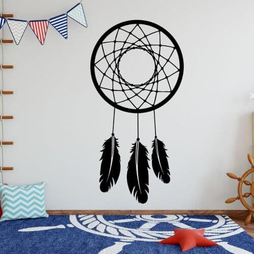 Tribal Dream Catcher With Feather Wall Decal Dreamcatcher Sticker Home And Hotel Room Decoration Removable A002039