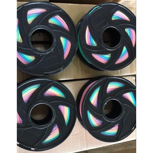 3D printer consumables 1.75mm PLA Gradient color rainbow each roll has 10 colors Polychroma 1kg