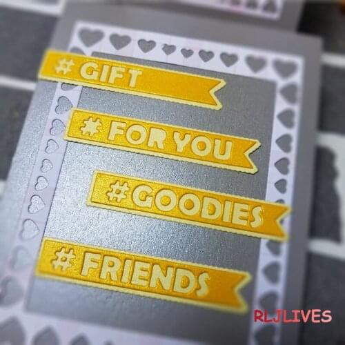 RLJLIVES 4Styles Words Metal Cutting Dies Stencils for DIY Scrapbooking Stamp/photo album Decorative Embossing DIY Paper Cards