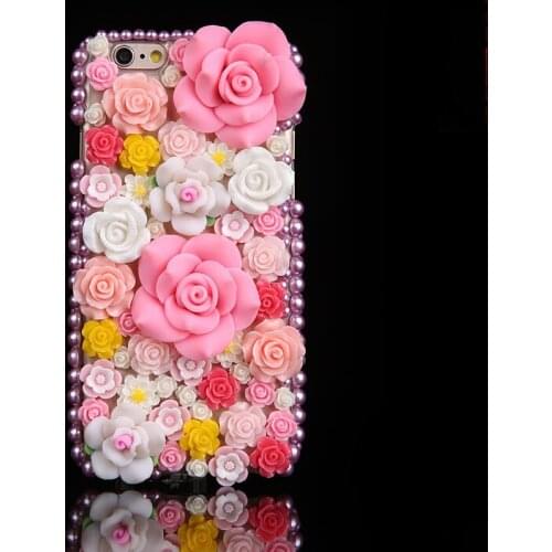 Luxury Diamond Retro Full 3D Pink Rose Flowers Bling Case Cover For iPhone 12 Mini 11 Pro XS Max XR X 6S 8 7 Plus Fashion Fundas