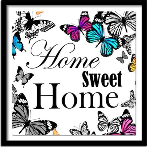 DIY Diamond Sweet Home,Butterfly crafts gifts,Diamond Paintings Cross Stitch Kits Diamond Embroidery Patterns Rhinestones