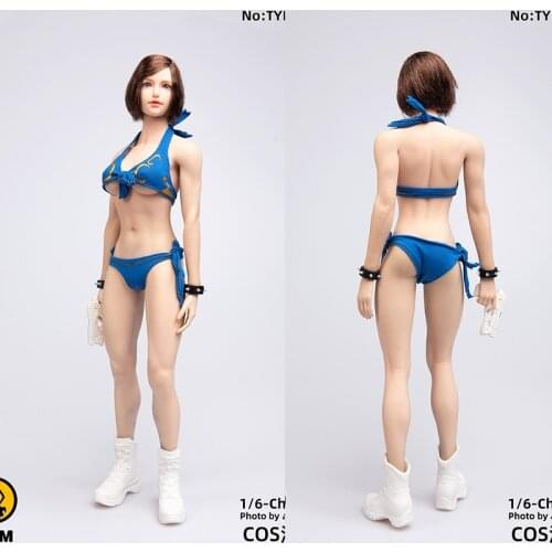 TYM045 In Stock 1/6 Cosplay Sexy Female Figure Clothes Accessory Swimsuit Underwear Model Blue Color for 12'' Body