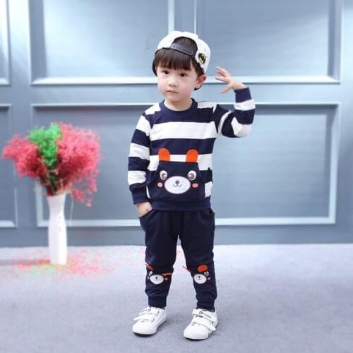 Boys Sport Suit Baby Cartoon Bear Sweatshirt Tshirt Pants Clothes Sets Kids Outfit Children Tracksuit Toddler Girl Fall Trousers