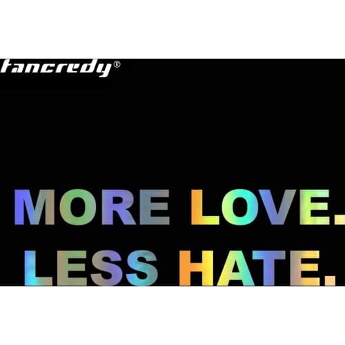 Car Styling More Love Less Hate Words Sticker Vinyl Car Bumper Body Window Stickers and Decals Auto Goods Decoration Accessories