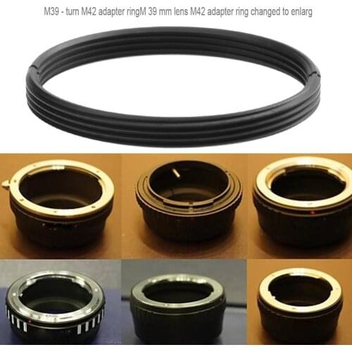 High Precision Metal M39 to M42 Screw Lens Mount Adapter Step Up Ring 39mm to 42mm Adapter Ring Black Camera Accessories