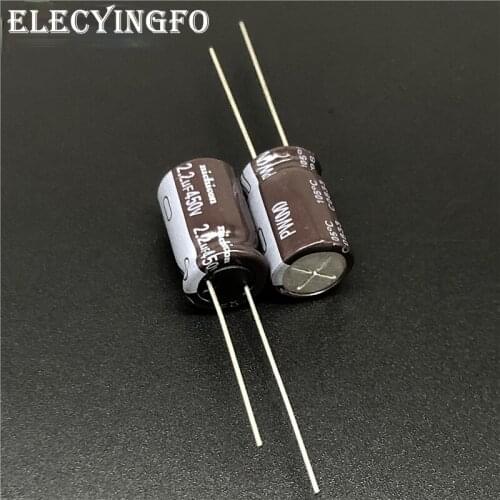 10pcs 2.2uF 450V2.2uf NICHICON PW Series 10x16mm Low Impedance Long Life 450V2.2uF Aluminum Electrolytic capacitor