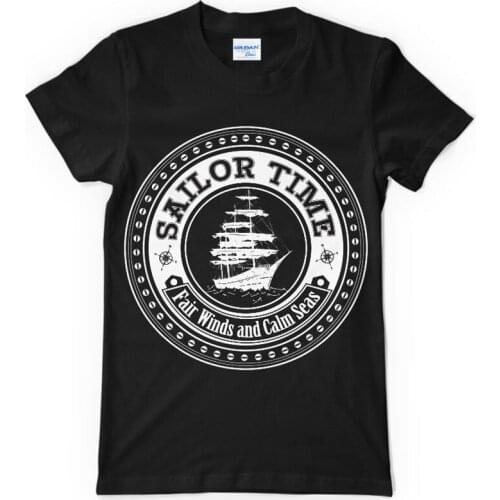 2019 New Fashion Brand Clothing casual T shirts Sailor Time 276 black casual tee shirt Summer Short Sleeves Cotton T-Shirt