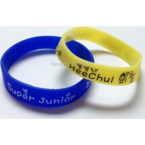 300pcs K-POP Super Junior SJ HeeChul wristband silicone bracelets free shipping by DHL express