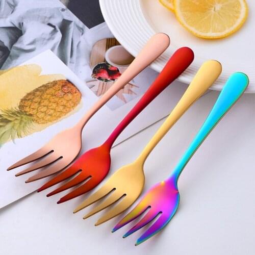 8Pcs Fruit Fork Luxury Stainless Steel Gold Cake Dessert Forks Mini Snack Cake Dessert Food Fruit Fork Bento Lunches Party Decor