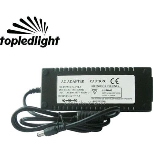 Portable Lighting Accessories DC24V 5A 120W Switching Power Supply Adapter AC100-240V Input US EU AU UK Power Cords