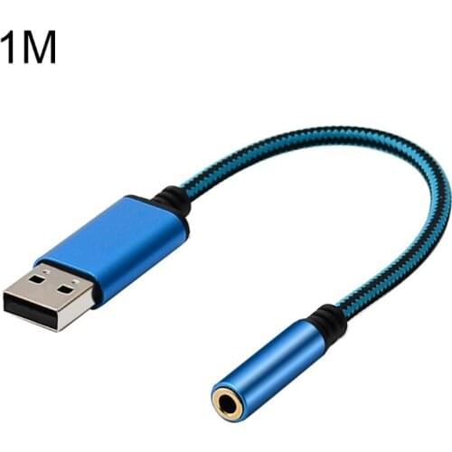 P82F 0.2/1m 2In1 USB to 3.5mm Audio Cable Computer Headphone Adapter for App-le Be-at
