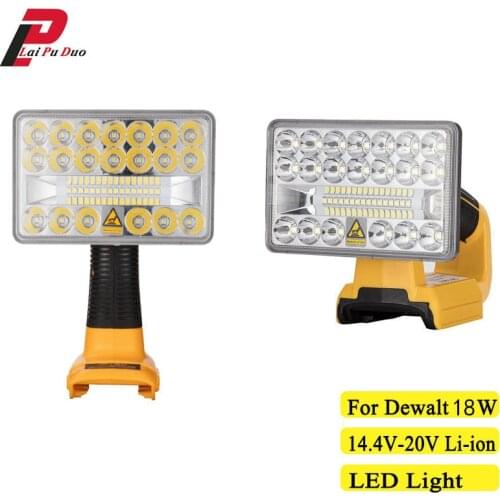 Replace for dewalt tool light indoor and outdoor light Led light For DEWALT 12W 5 inch14.4V-20V lithium ion battery DCB182 DCB20
