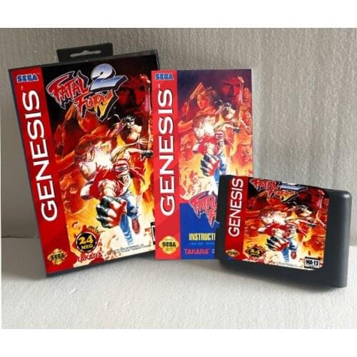Fatal Fury 2 With Box And Manual 16bit MD Game Card For Sega Mega Drive For Genesis