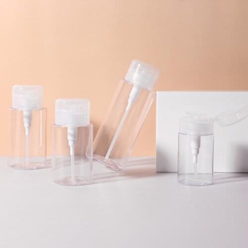Transparent Sprayers Container Push Down Empty Pump Dispenser Bottle For Nail Polish Makeup Remover Oil 100/150/200/300ml