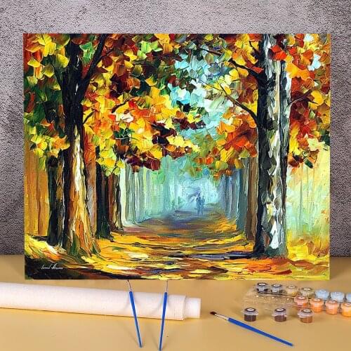 Oil Painting Style Old Woods DIY Painting By Numbers Complete Kit Oil Paints 40*50 Oil Painting Handmade Adults Drawing