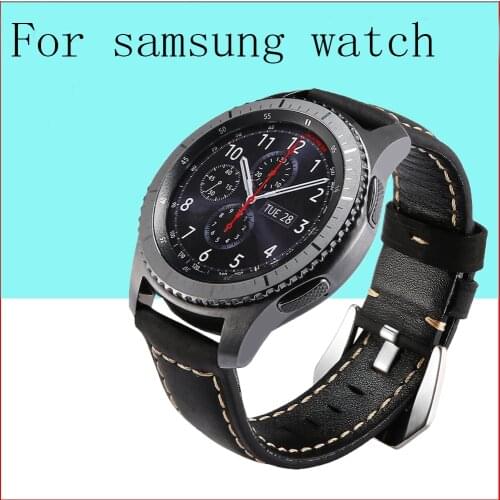 Leather band for Samsung Galaxy watch 46mm strap Gear s3 Frontier band bracelet 22mm Huawei watch GT strap Gear S 3 Classic 46