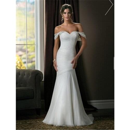 Embroidery vestido de noiva Lace Satin New Design Elegant Mermaid Sweetheart Beading bridal gown 2018 bridesmaid dresses