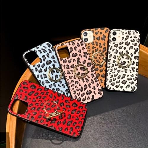 Leopard PU Leather Phone cases For OPPO A52 A72 5G A92 A93 5G A8 A31 A32 A55 Reno 3 4 Pro 5 PRO 5G Ring Stand Case Cover