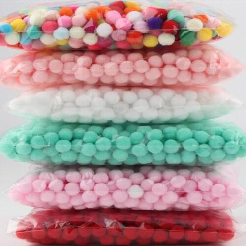 Mini Pompom 8mm Pompon Fluffy Plush Multicolor Round Pom Pom Shaped Balls DIY Pompony Kids Toys Home Dec Supplies 2000pcs