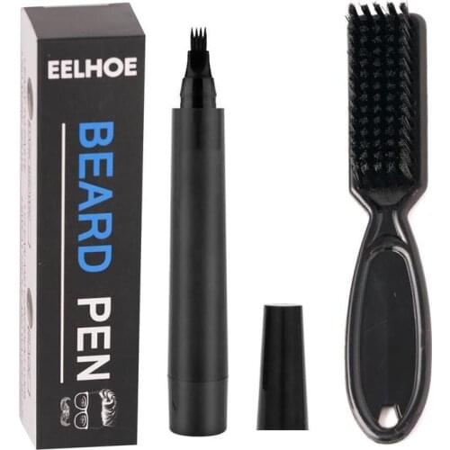 Men Beard Pencil Filler Pencil Waterproof Long Lasting Moustache Pen Brush Moustache Shape Repairing Enhancer Coloring