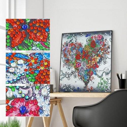 Heart Shape Flower 5D Special Shaped beautiful Diamond Painting DIY Mosaic Kit Rhinestone Diamond Painting Diamond Embroidery