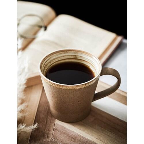 Porcelain Coffee Cup and Saucer Set Handmade Retro Coffee Cup Art Design Saucer Milk Breakfast Cup