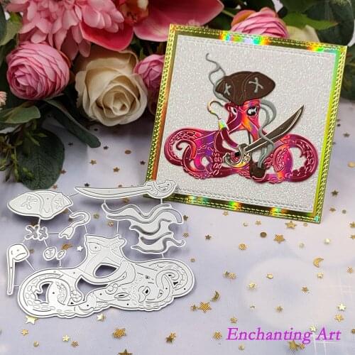 2021 New Metal Cutting Dies Octopus Pirates Stencils for DIY Scrapbooking/Photo Album Decorative Embossing DIY Paper Cards