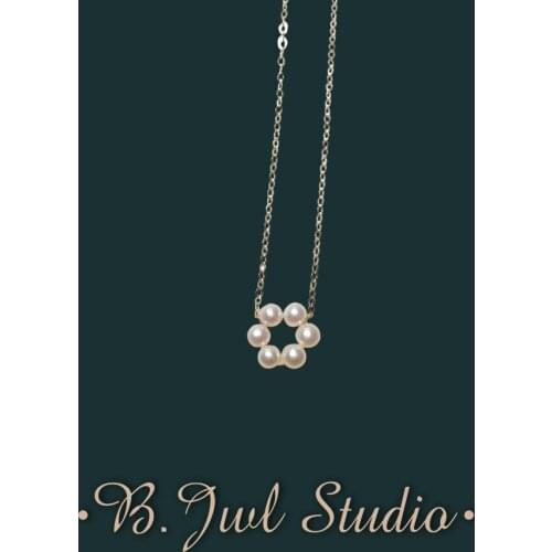 B.Jwl Studio14K Gold Filled Pearl Necklace Natural Freshwater Pearl Necklace Exquisite Lady Necklace Lady Party Jewelry Necklace