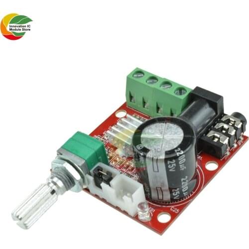 PAM8610 Audio Stereo Amplifier Board Module Hi-Fi Dual D Class Channel 2X10W 12V DC 20mA Heat Sink