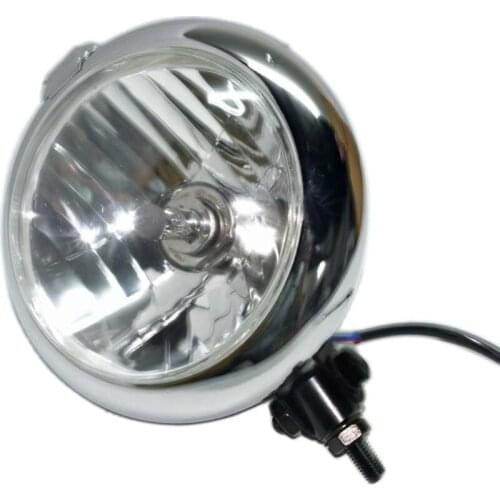 7 "Chrome Bates Retro H4 55/60 W headlight For Harley Chopper Custom H4 Cafe Racer For Harley Honda Yamaha Suzuki