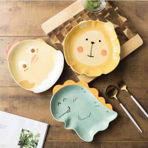 Plat Piatti Decorati Japanese-Style Ceramic Dishes Cake Trays Household Creative Net Red INS Heart Breakfast Kitchen Plates