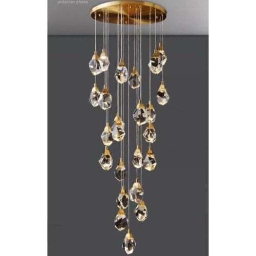 220V Pendant Lights Bedroom Led Full Brass Crystal Nordic Lamp Luminaire Suspension Decoration Salon Hanging Lamp 220V