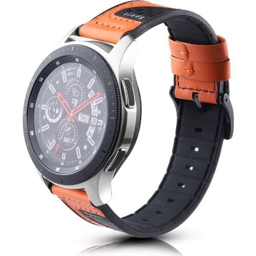 22mm Sport Breathable Leather+Silicone Strap for Samsung Galaxy Watch 3 Band 45mm/46mm/S3 Soft Bracelet for Huawei 3 GT 2 /Pro
