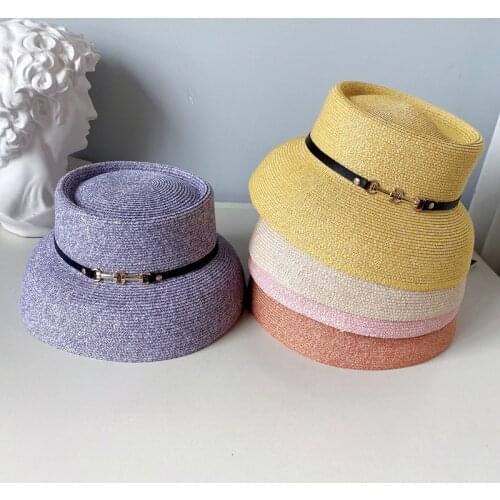 Bucket hat Women Summer Sun Hat Eaves Beach Japanese Hepburn Style Holiday Fold Fisherman Cap Ladies hats straw hat for women