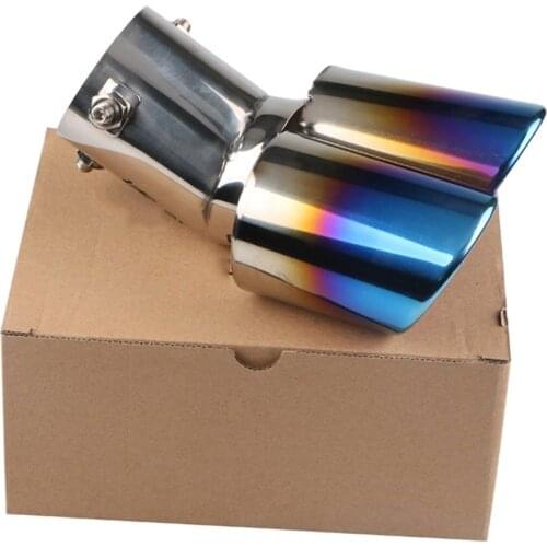 Universal Exhaust Muffler Pipe End Stainless Steel Car Round Mouth Double Pipe Tail Pipe Car Tail Throat Exhaust Pipe