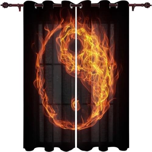 Outdoor Curtains Tai Chi Sparks Smoke Cool Living Room Kitchen Curtain Drape For Patio Garden Gazebo Yard Valance Cutains