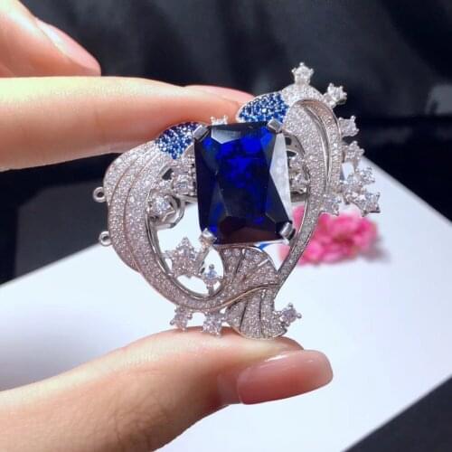 Jewelry findings & components 925 sterling silver with cubic zircon pisces clasp and brooch double use 12 constellation fashion