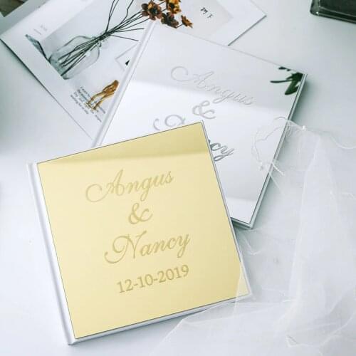Gold Silver Wedding Guest Book Alternative Personalised Wedding Guestbook Acrylic Guest Book Unique Wedding Guest Book
